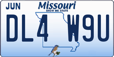 MO license plate DL4W9U