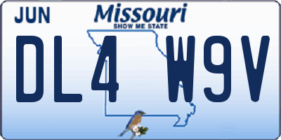 MO license plate DL4W9V