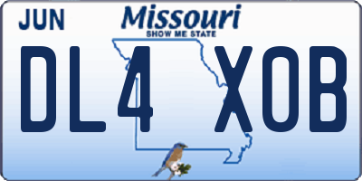MO license plate DL4X0B