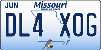 MO license plate DL4X0G
