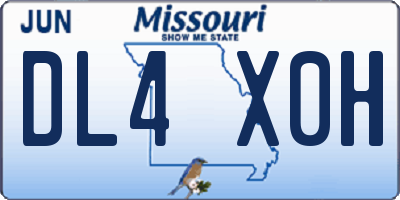 MO license plate DL4X0H