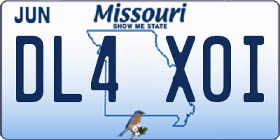MO license plate DL4X0I