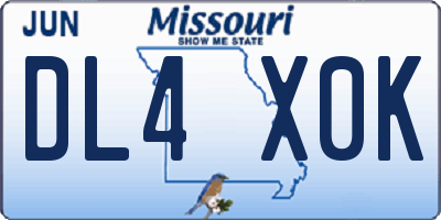 MO license plate DL4X0K