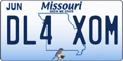 MO license plate DL4X0M