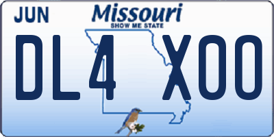 MO license plate DL4X0O