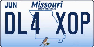MO license plate DL4X0P