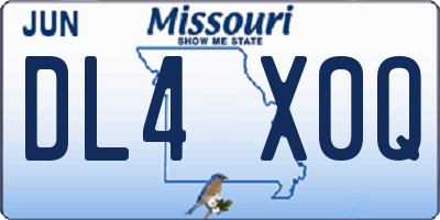 MO license plate DL4X0Q