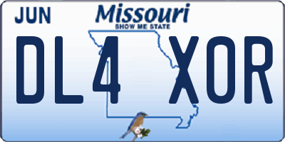 MO license plate DL4X0R