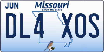 MO license plate DL4X0S