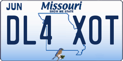 MO license plate DL4X0T