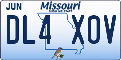 MO license plate DL4X0V