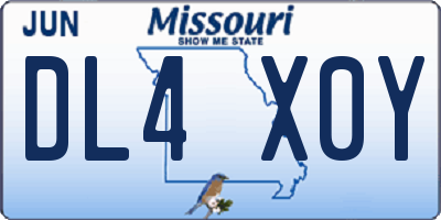 MO license plate DL4X0Y