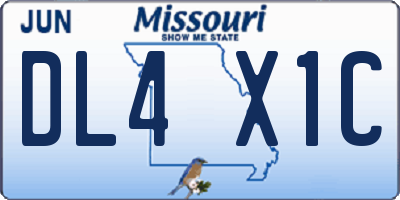 MO license plate DL4X1C