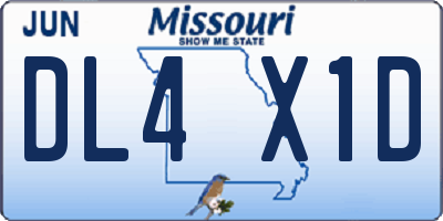 MO license plate DL4X1D