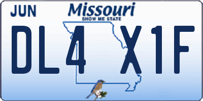 MO license plate DL4X1F