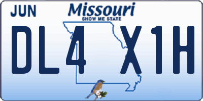 MO license plate DL4X1H