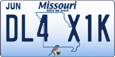 MO license plate DL4X1K