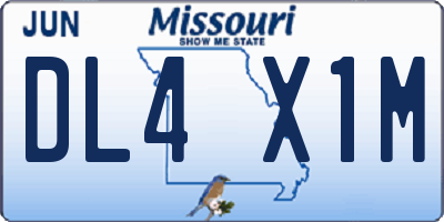 MO license plate DL4X1M