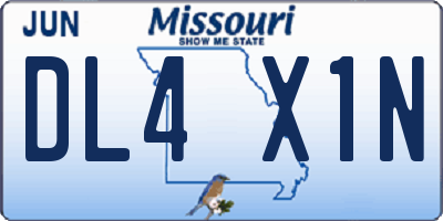 MO license plate DL4X1N