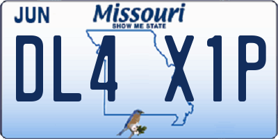 MO license plate DL4X1P