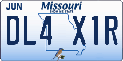 MO license plate DL4X1R