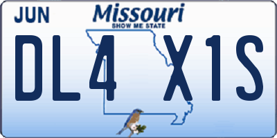 MO license plate DL4X1S