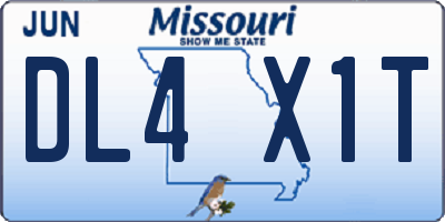 MO license plate DL4X1T