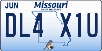 MO license plate DL4X1U