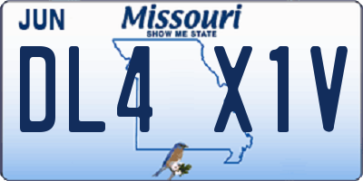 MO license plate DL4X1V