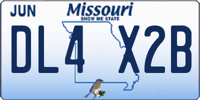 MO license plate DL4X2B