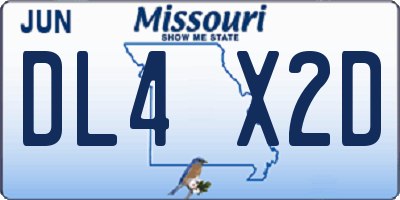 MO license plate DL4X2D