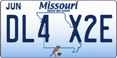 MO license plate DL4X2E