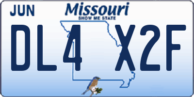 MO license plate DL4X2F