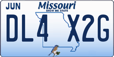 MO license plate DL4X2G