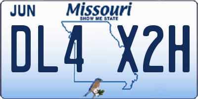 MO license plate DL4X2H