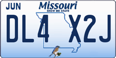 MO license plate DL4X2J