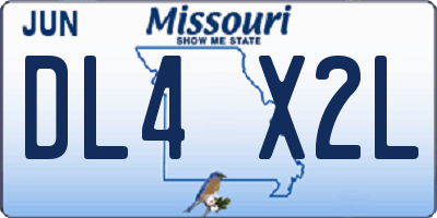 MO license plate DL4X2L