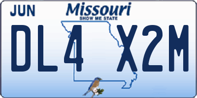 MO license plate DL4X2M
