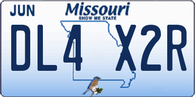 MO license plate DL4X2R