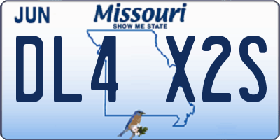 MO license plate DL4X2S