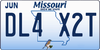 MO license plate DL4X2T