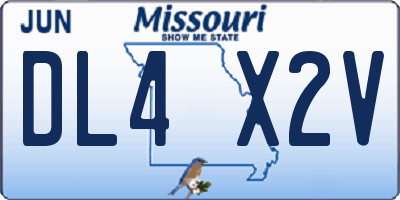 MO license plate DL4X2V