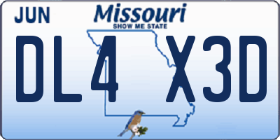 MO license plate DL4X3D