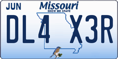 MO license plate DL4X3R