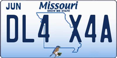 MO license plate DL4X4A
