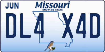 MO license plate DL4X4D
