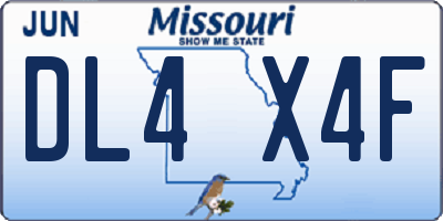 MO license plate DL4X4F