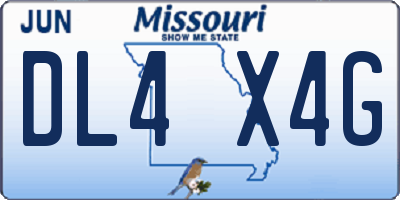 MO license plate DL4X4G