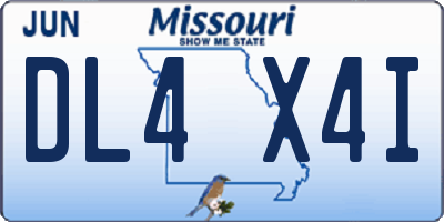 MO license plate DL4X4I