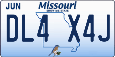 MO license plate DL4X4J